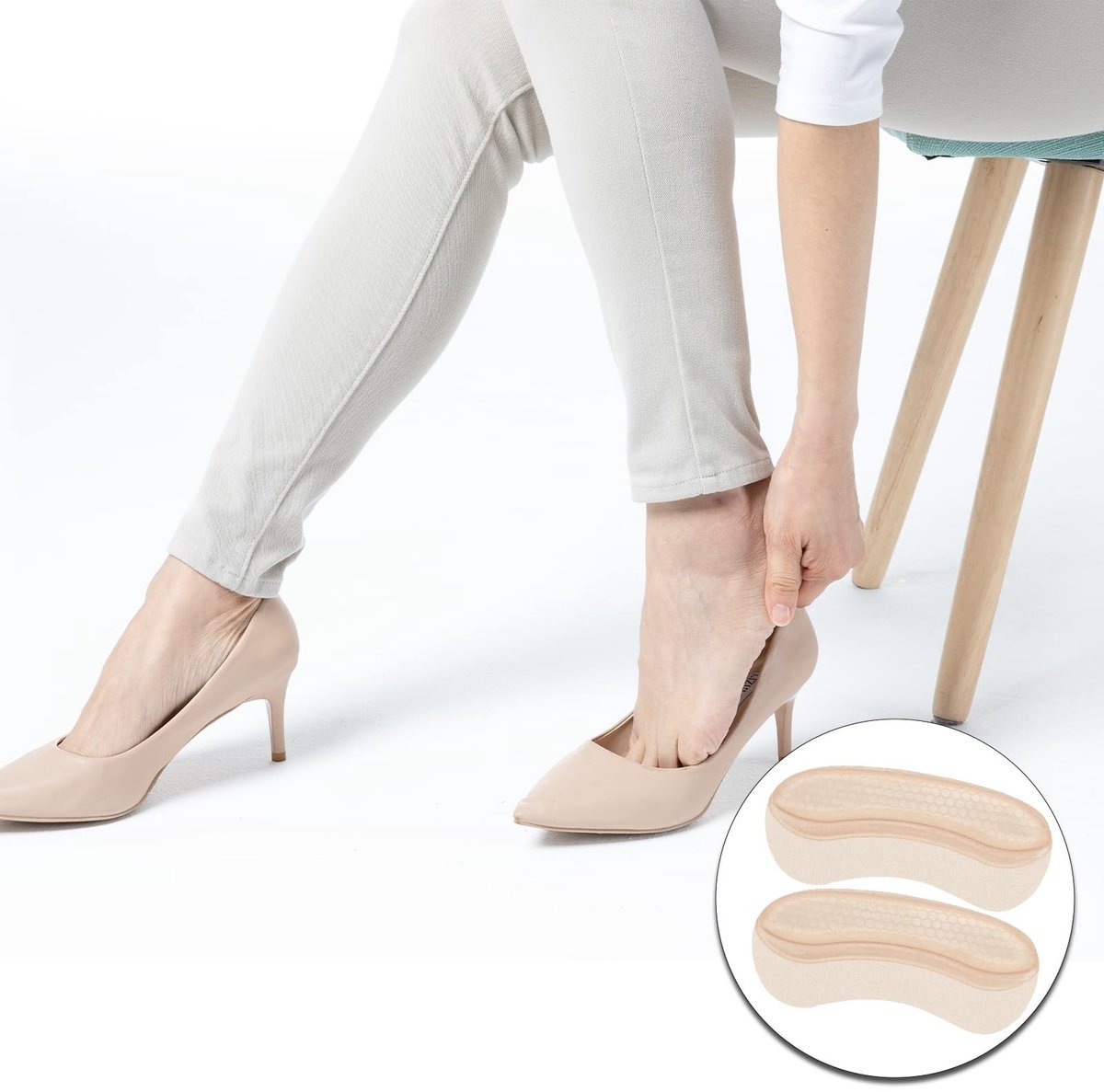 ONF3 - Hielkussens - Hielbeschermers voor dames - Voor extra comfort - Transparant - Geschikt voor te grote schoenen - 2 paar - Ideaal voor lang...