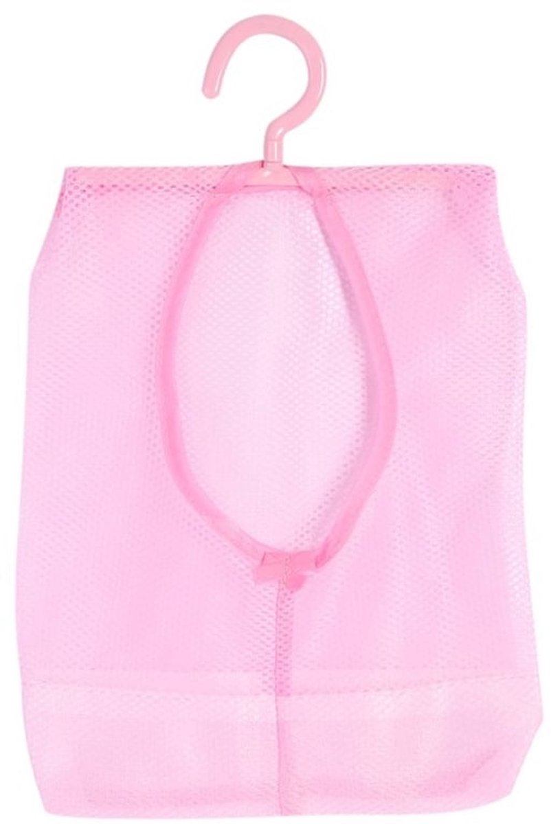 Hangende Mesh Opbergzak voor Kleding, Cosmetica, Shampoo, Douchegel, Ruimtebesparend, Duurzaam, Lichtgewicht, Draagbaar (Roze)