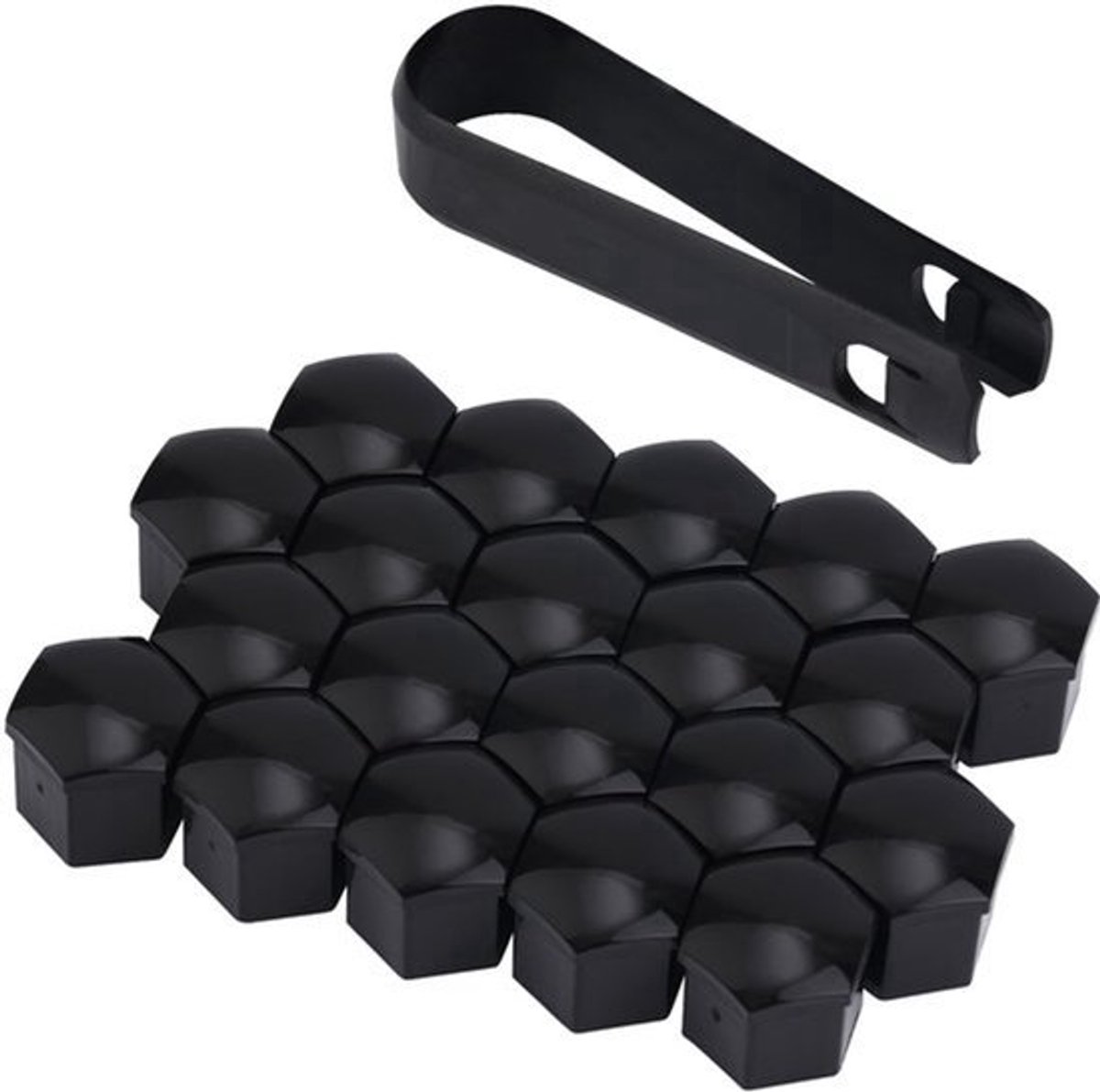 20Stuks Wielmoerkappen - 19mm Hex Moerkappen - Inclusief Verwijdertool - Zwart