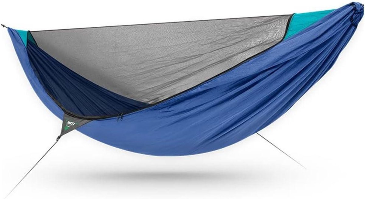Vleermuishangmat met Klamboe - Hangmat Schommel - Ontspannen Buiten - Anti-rollover Ontwerp - 290x140cm - Blauw