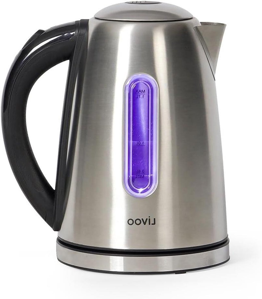 Waterkoker RVS - Elektrische Waterkoker - Snel Water Koken - Verborgen Verwarmingselement - 1.7 Liter - Grijs