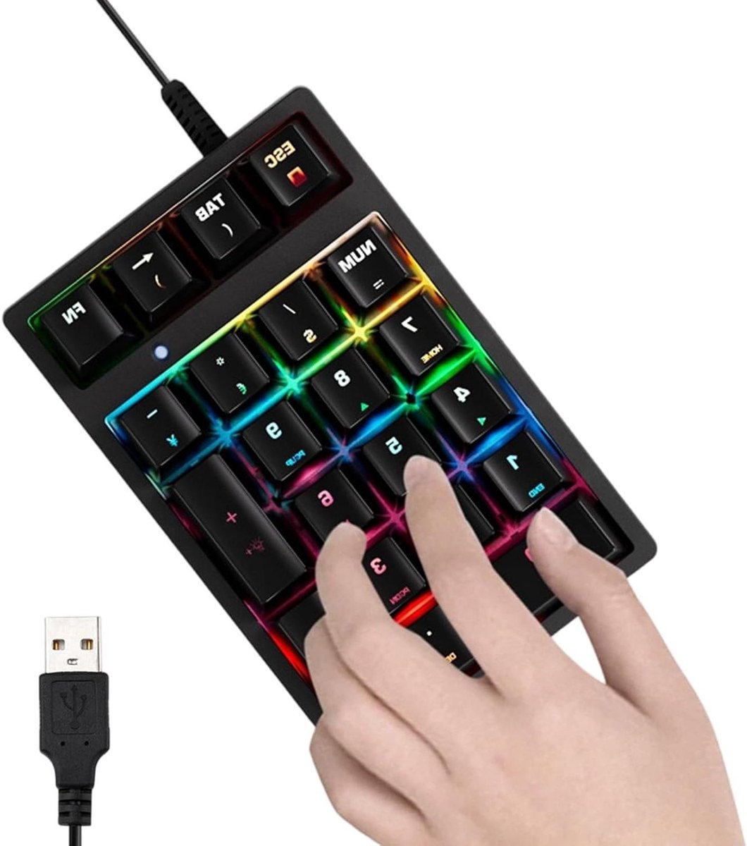 Nummerblok - Data Entry Controller - Snel Cijfers Invoeren - Ergonomisch Schuin Ontwerp - Compact Slim Profiel - Zwart