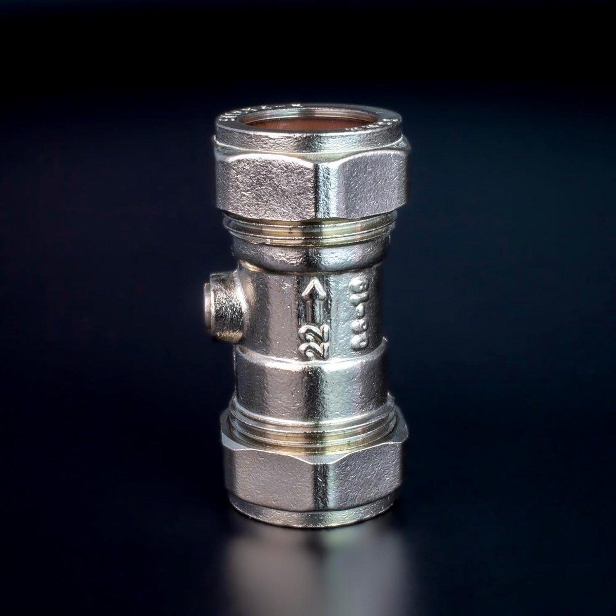 Isolatiekraan Messing - Stopkraan Leiding - Waterafsluiting Leiding - WRAS Goedgekeurd - 22mm - Chroom