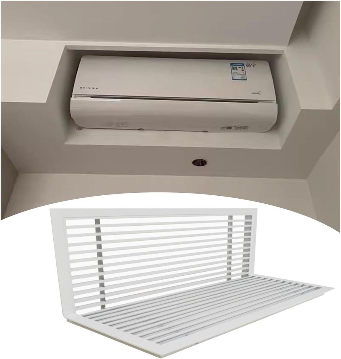 Ventilatierooster L-vormig - Aluminium rooster - Verbeterde luchtstroom - Gepoeedercoat afwerking - Aanpasbare maten - Wit