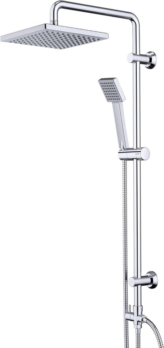 Douchesysteem - Regendouche Set - Verfrissende Douche - Verstelbare Wandbeugels - 20x20cm