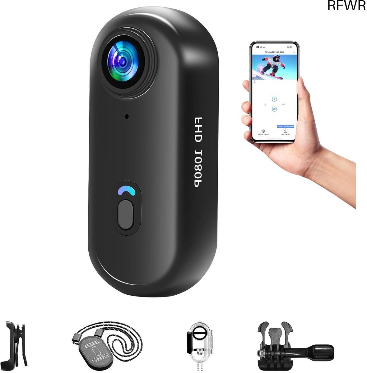 Mini Actie Camera - Onderwater Camera - Avontuur Vastleggen - Handsfree Magnetisch - Tot 30m Waterdicht - Zwart