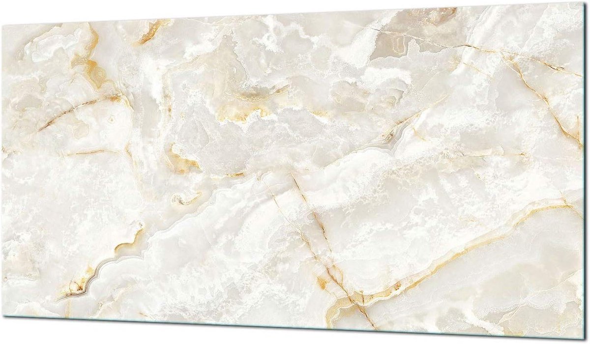 Fornuis Afdekplaat Werkblad Beschermer Extra Werkruimte Gehard Glas 90x52 cm Wit Marmer