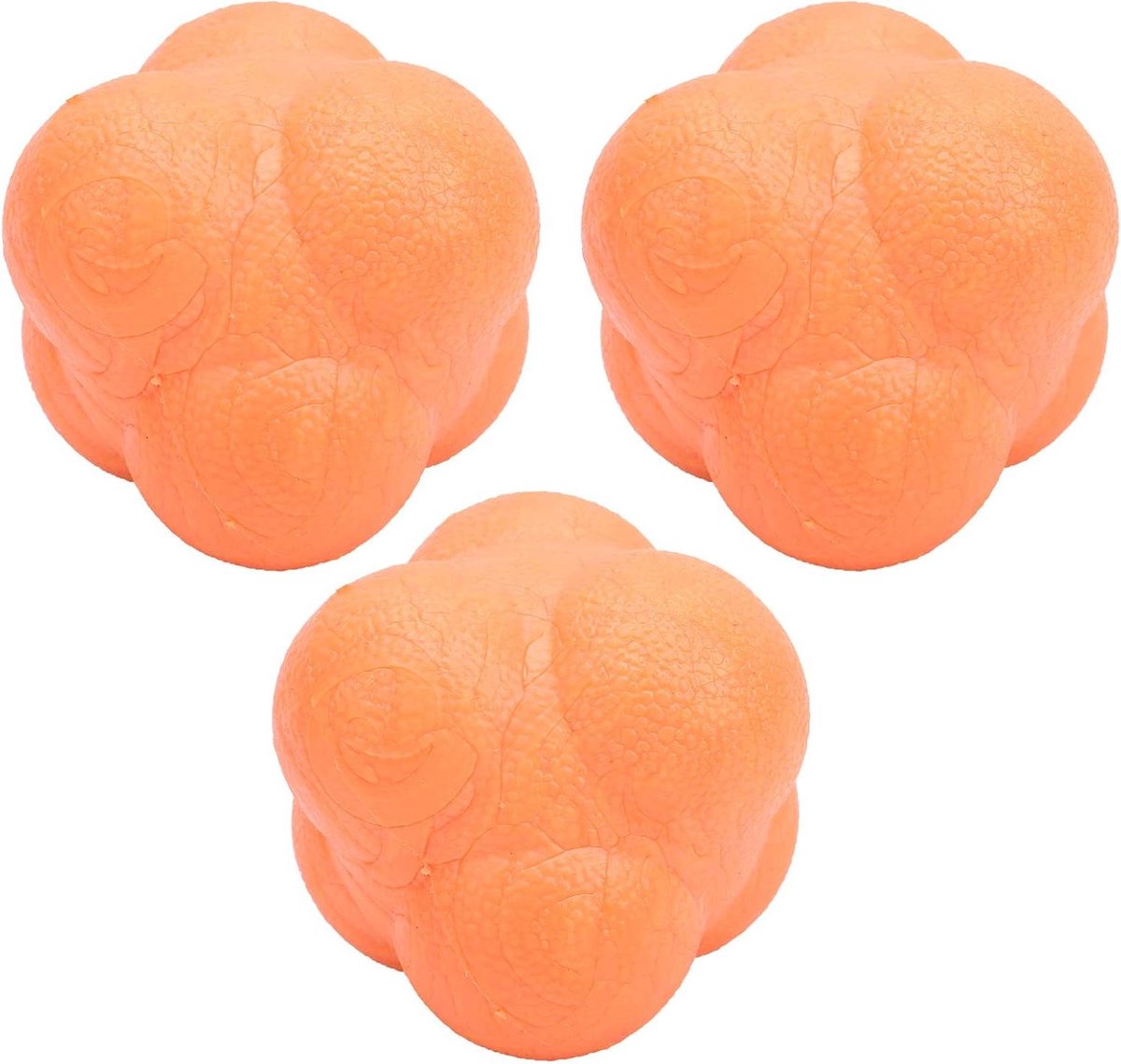Zeshoekige Trainingsballen - Reactieballen - Hand-oogcoördinatie - Dynamische stuiter - 3 stuks - Oranje
