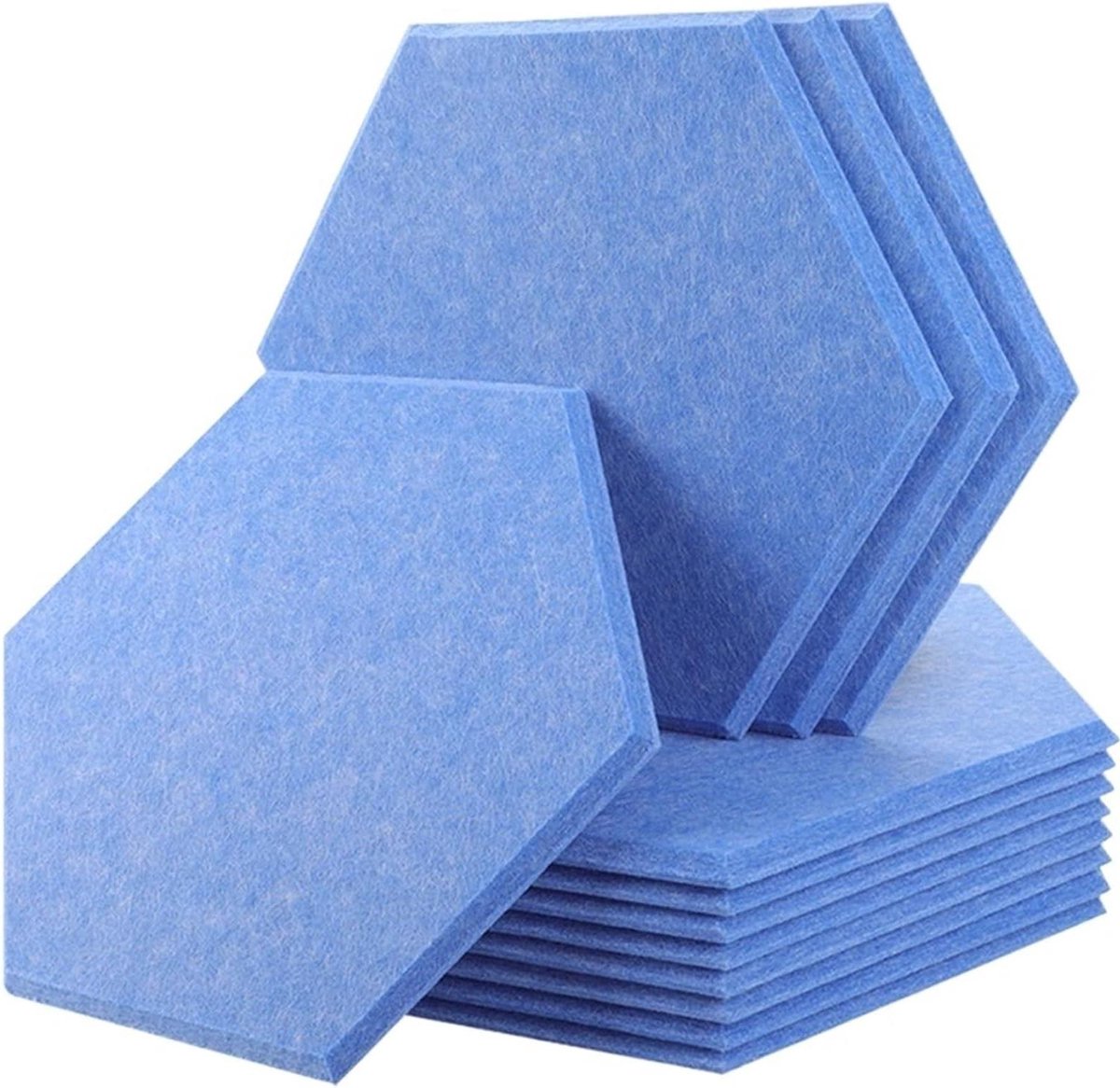 Geluidsabsorberende Panelen - Akoestische Platen Isolatie - Ruisonderdrukking Thuis - Hoge Dichtheid Schuim - Large Hexagon - Hemelsblauw