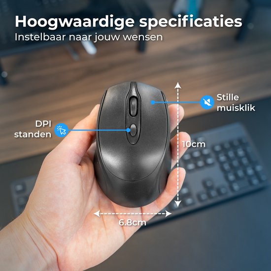 Nuvance Draadloze Muis - Bluetooth Muis - Muis Draadloos - Ergonomische Muis Rechtshandig & Linkshandig - Stil - Computermuis