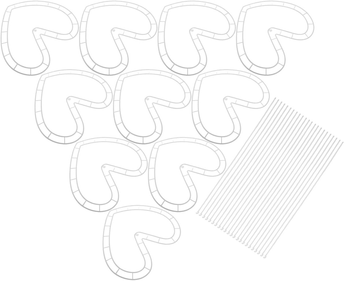 Bloemhouder Sets - Boeketsteun Frame - Bloemstukken Maken - Romantische Hartvorm - 10 Sets - Wit