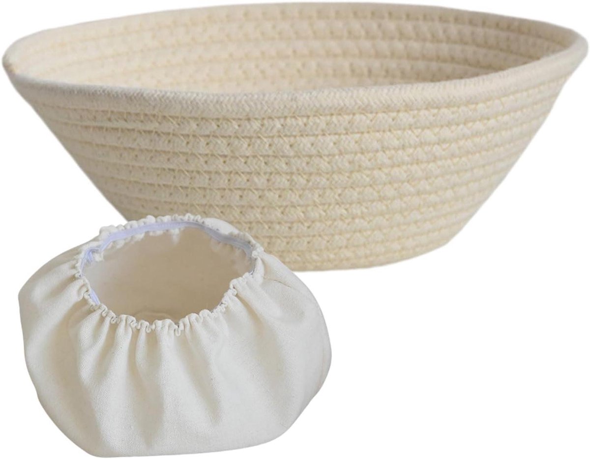 Broodmakermandje Set - Ronde fermentatievorm - Zelfgemaakte Deeg - Ademende Rotan Basis - Verschillende Maten - Beige