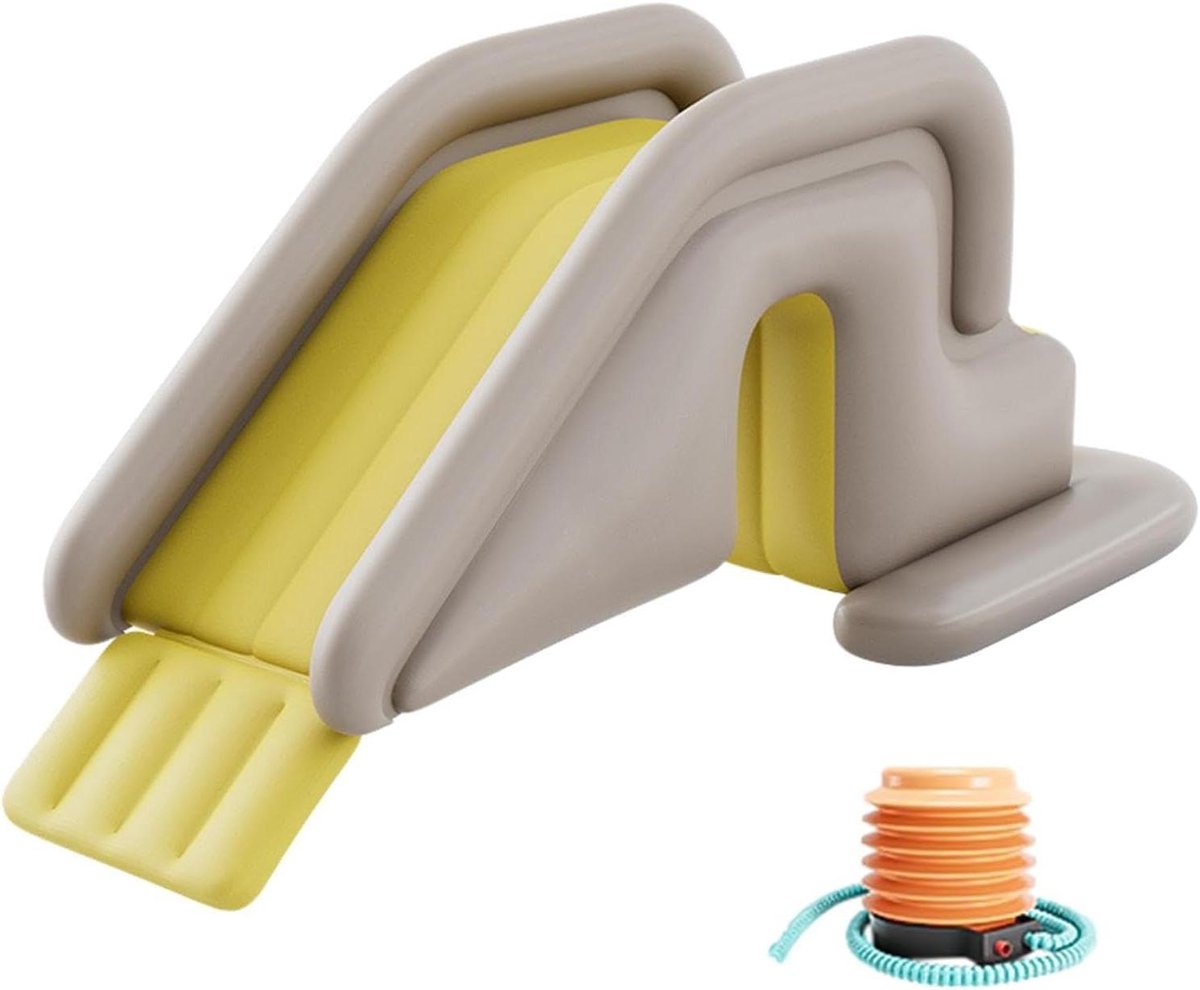 Opblaasbare Zwembadglijbaan - Waterglijbaan Kinderen - Zomer Plezier - Stabiele Waterbasis - 200 x 85 cm - Geel