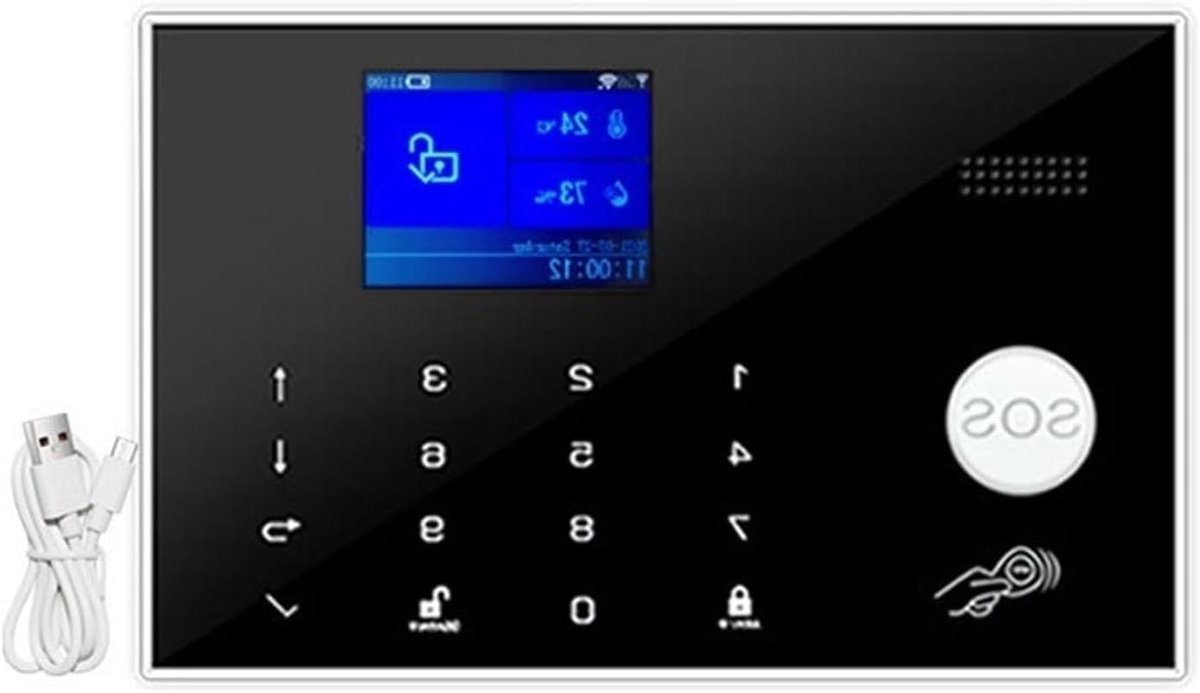 Woonhuis Alarm Systeem - Slimme Beveiliging - Huis Beveiligen - App Bediening - TFT Scherm - Zwart
