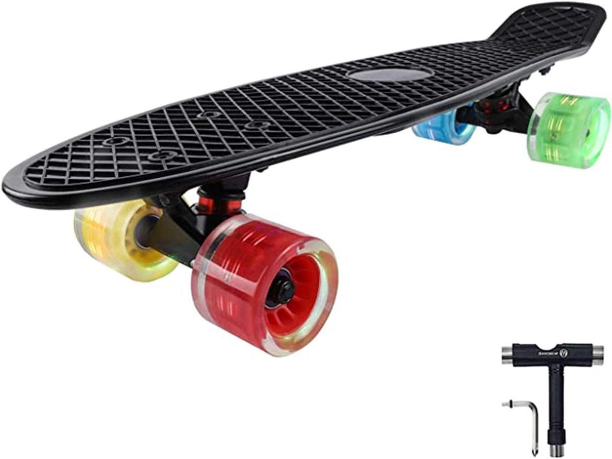 Mini Cruiser Skateboard Kinder skateboard Buiten spelen LED lichtwielen 22 inch