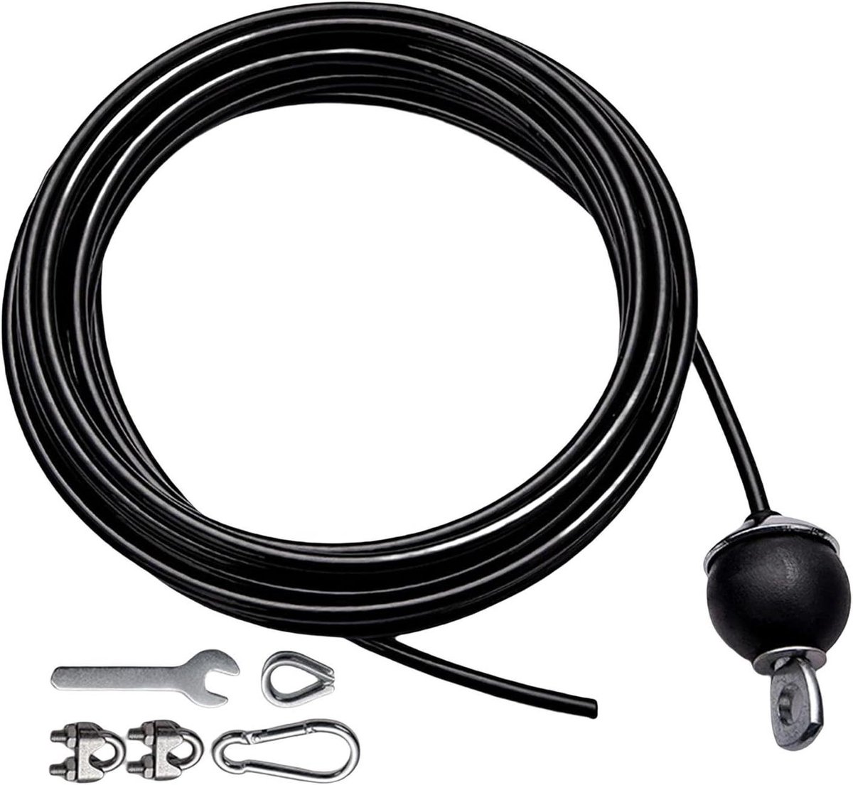 Fitness Kabel - Katrol Kabel - Thuis Trainen - Heavy Duty Staal - 2 Meter - Zwart