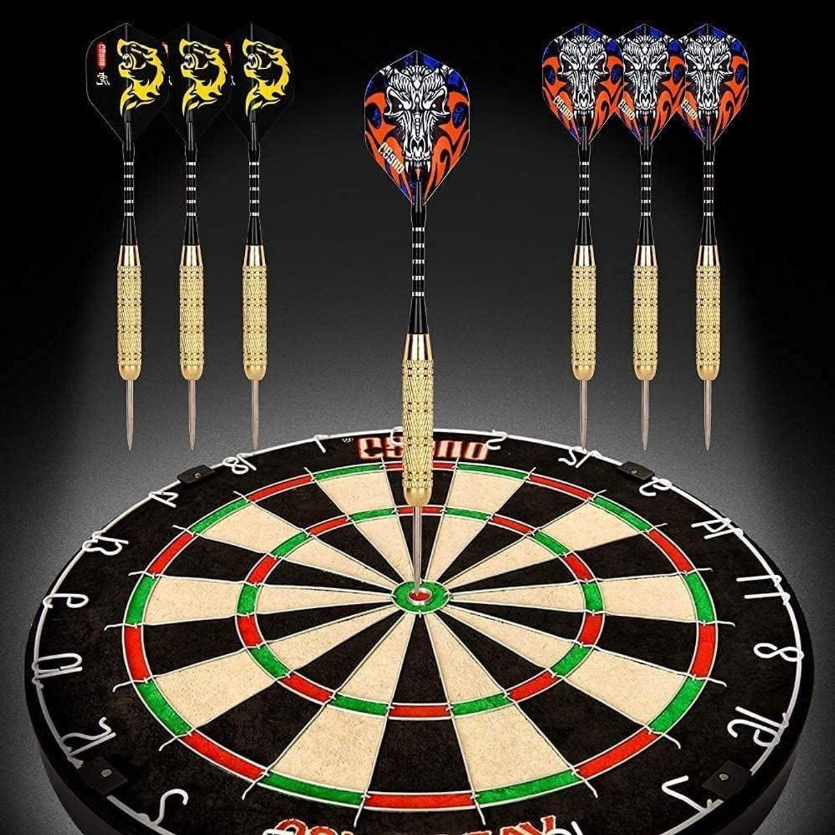 Dartbord Set - Professioneel Dartbord - Wedstrijd Darten - Sisalvezel Constructie - Inclusief 6 pijlen - Standaard