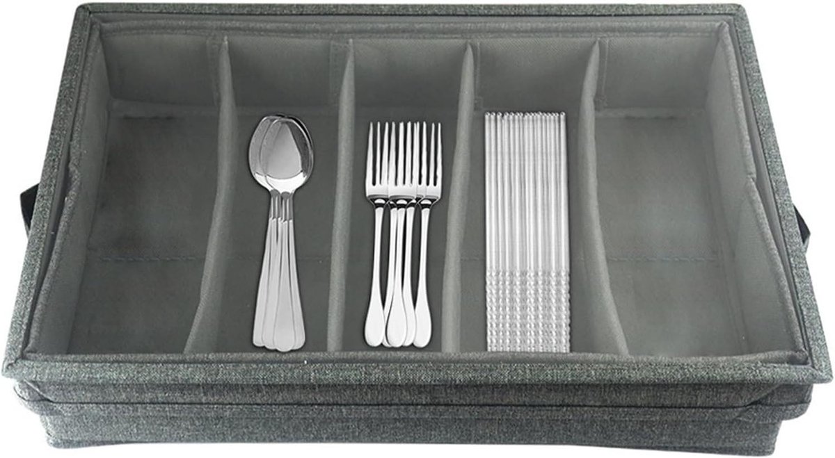 Bestek Opberger - Besteklade Organizer - Thuis Keuken - Verstelbare Verdelers - 42.5 cm - Grijs