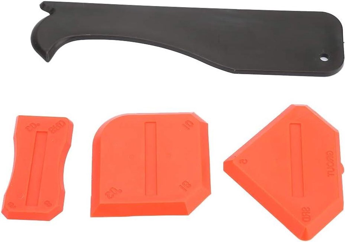 Kitgereedschap Set - Voegenschraper - Professionele Afwerking - 4 Verschillende Tools - 4 Stuks - Rood