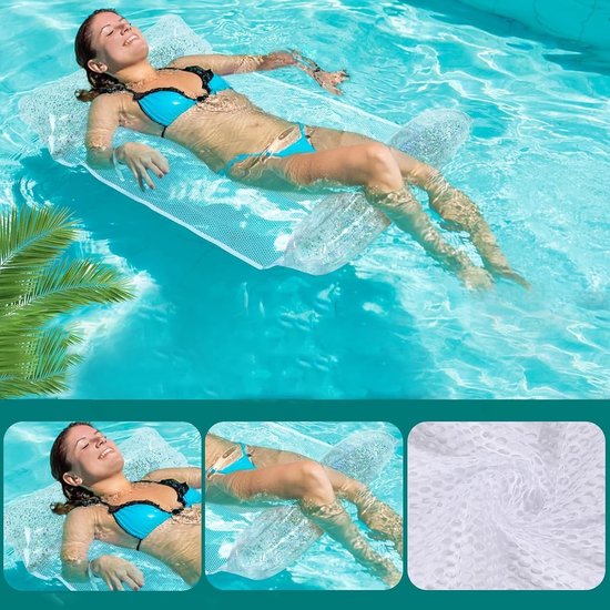 Sander Shop Luchtmatras, voor zwembad, opblaasbare waterhangmat voor volwassenen, 3-in-1 waterhangmat, loungestoel, zwembad, lounge, luchtmatras, waterhangmat, zwembadluchtmatras van sander-shop — afbeelding 3