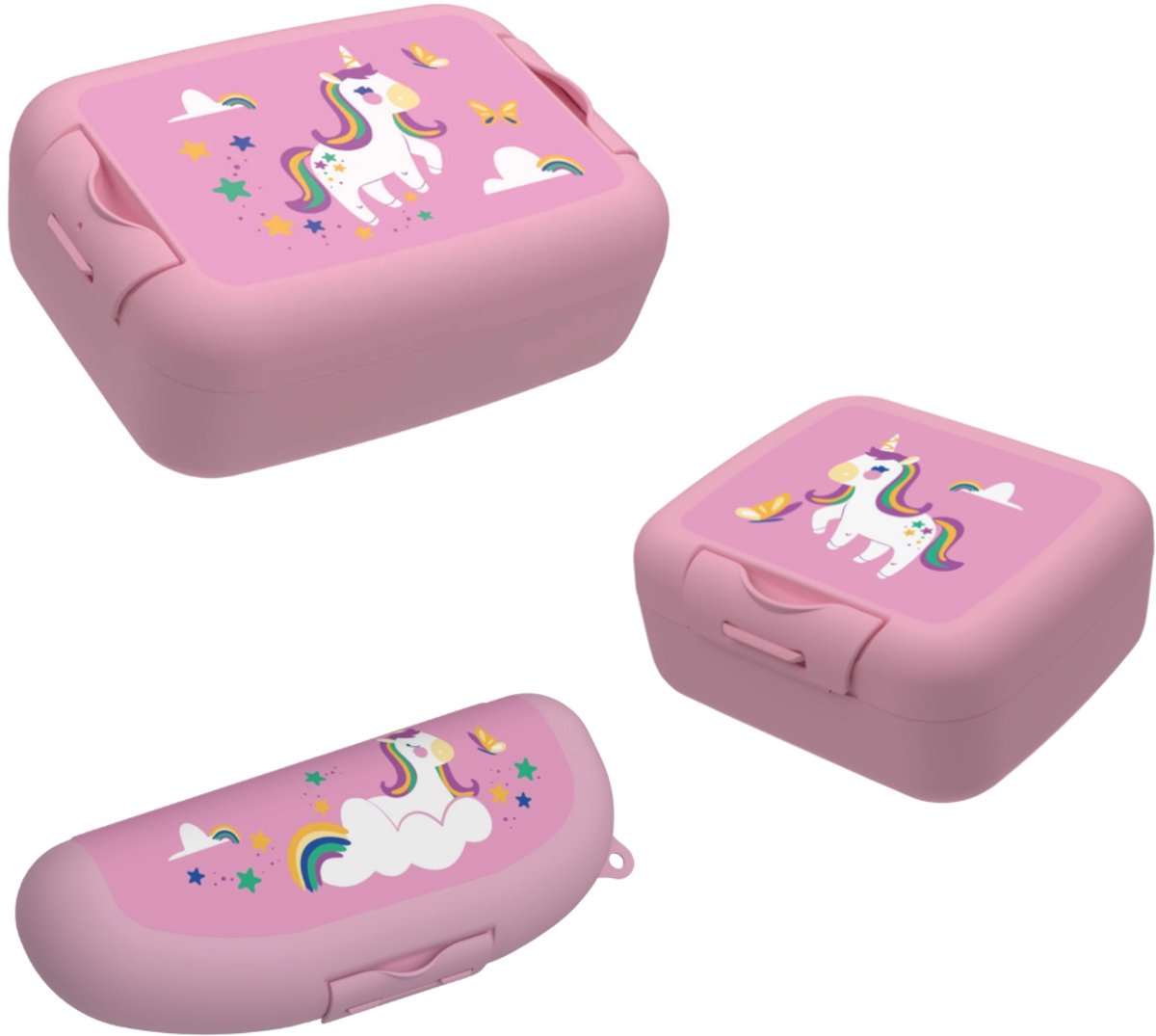 Bundel Cosy & Trendy Back to school set - Bananendoos/Snackdoos/Brooddoos - Unicorn