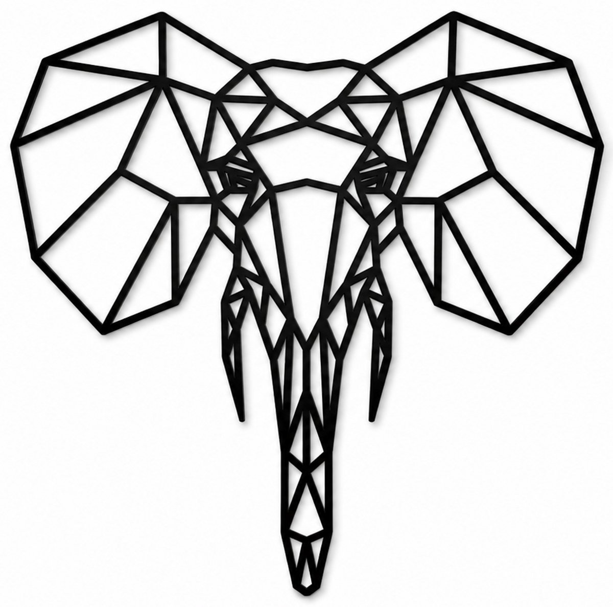 Houten wanddecoratie - Olifant - Elephant Black - Maat S - 35cm x 35cm