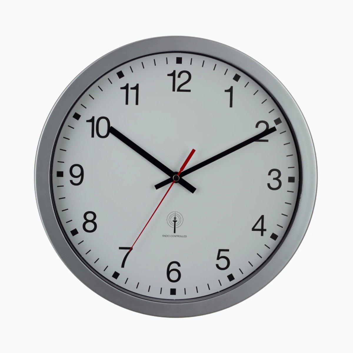 EUROTIME 56831-07 Wandklok Zendergestuurd 30 cm x 4.3 cm Zilver
