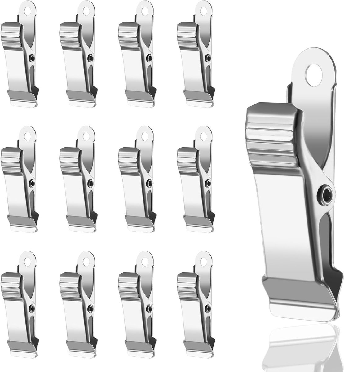 SnelShoppen - 12 Stuks Mini Klemmen - Metalen Springclips - Krokodilclips voor Keuken, Thuis, Kantoor en School - 3 x 1.2 cm - Stevig en Duurzaam - Pe