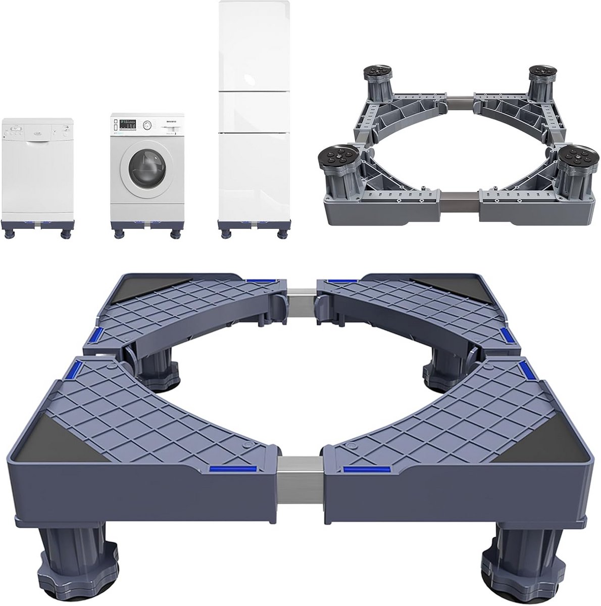 Verstelbare Verhoging voor Wasmachine en Droger met Antislip en Schokdemping