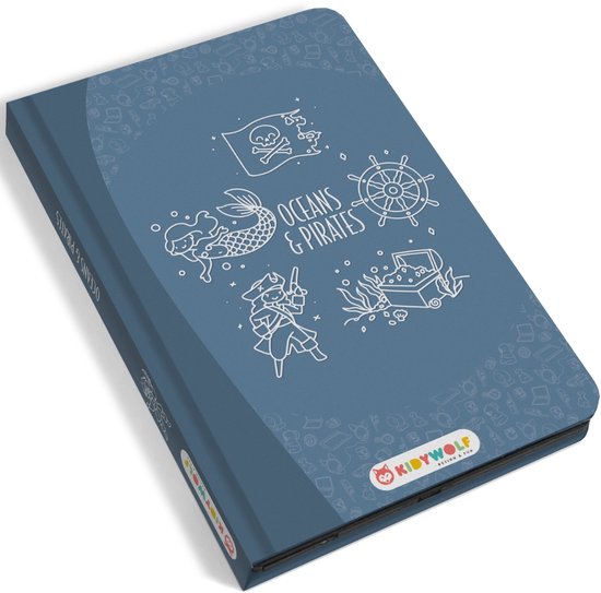 KIDYWOLF - Kidydraw Minitablet Oceans & Pirates - Tekenbord met 30 illustraties - Vanaf 4 jaar