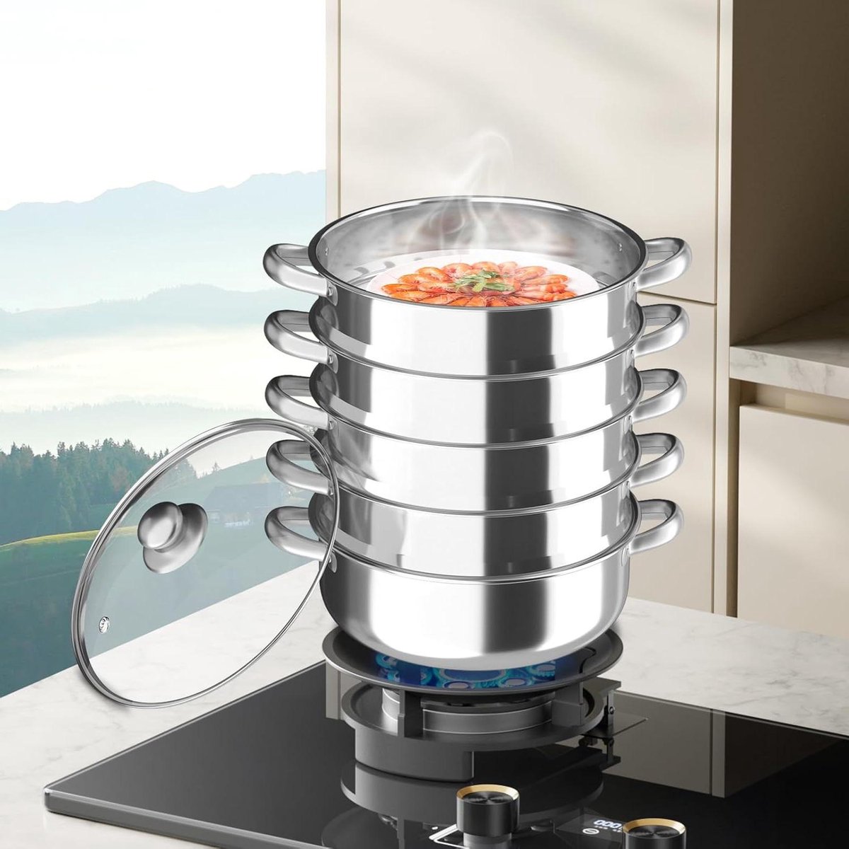Stoomkoker - Voedselstomer met Timer en Warmhoudtfunctie - kookaccessoire