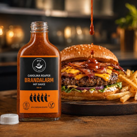 Saus Met Pit - Carolina Reaper Hot Sauce - Extreem Pittige Saus (2,2 Miljoen Scoville) - De Heetste Chilisaus met 50% Carolina Reaper Pepers - 100ml