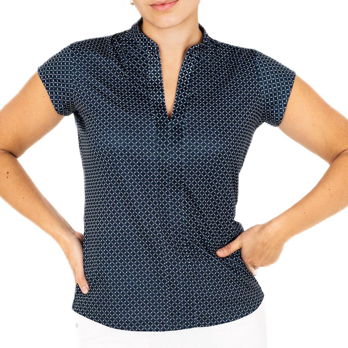 Func Factory dames Top Sky donkerblauw/wit maat 46