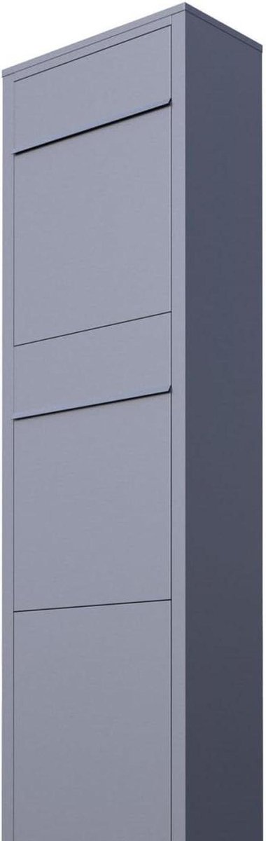 Brievenbus Dubbel - Postkast Vrijstaand - Post Ontvangen - Grote Inhoud - 130 cm Hoog - Grijs Metallic