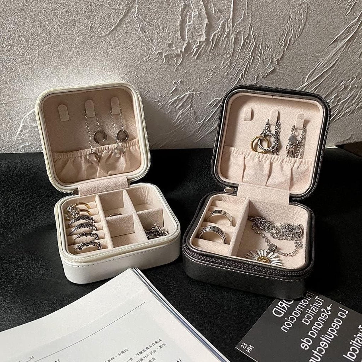Sieradendoos Juwelenkistje - Opbergdoos Organizer - Reizen Sieraden - Eenvoudig Draagbaar - Kleine Formaat - B