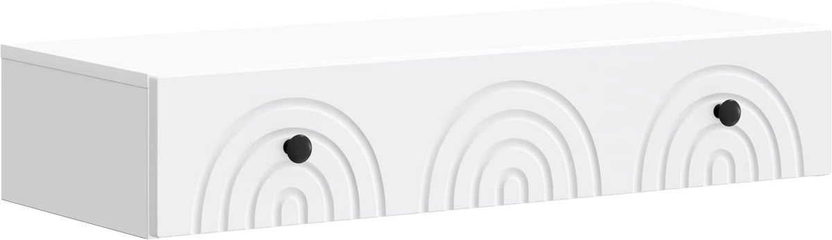 vidaXL Wandgemonteerde - Zijtafel - Wit - 87,5 - x - 34,5 - x - 17 - cm - Bewerkt - hout