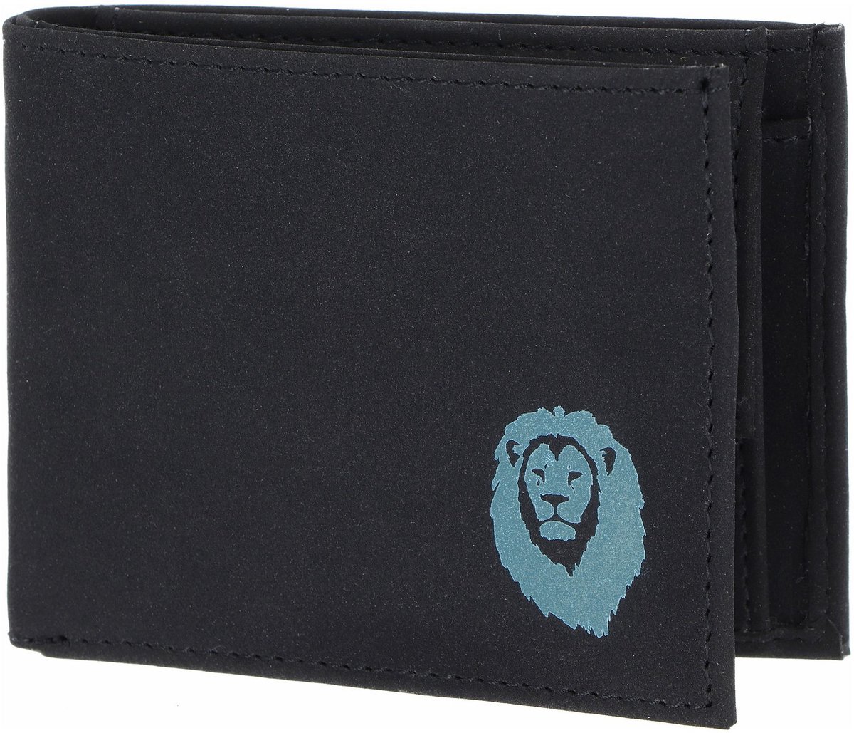 oxmox portemonnee New Cryptan RFID Protect Pocketbörse Freedom Lion Print Cyan Black zwart
