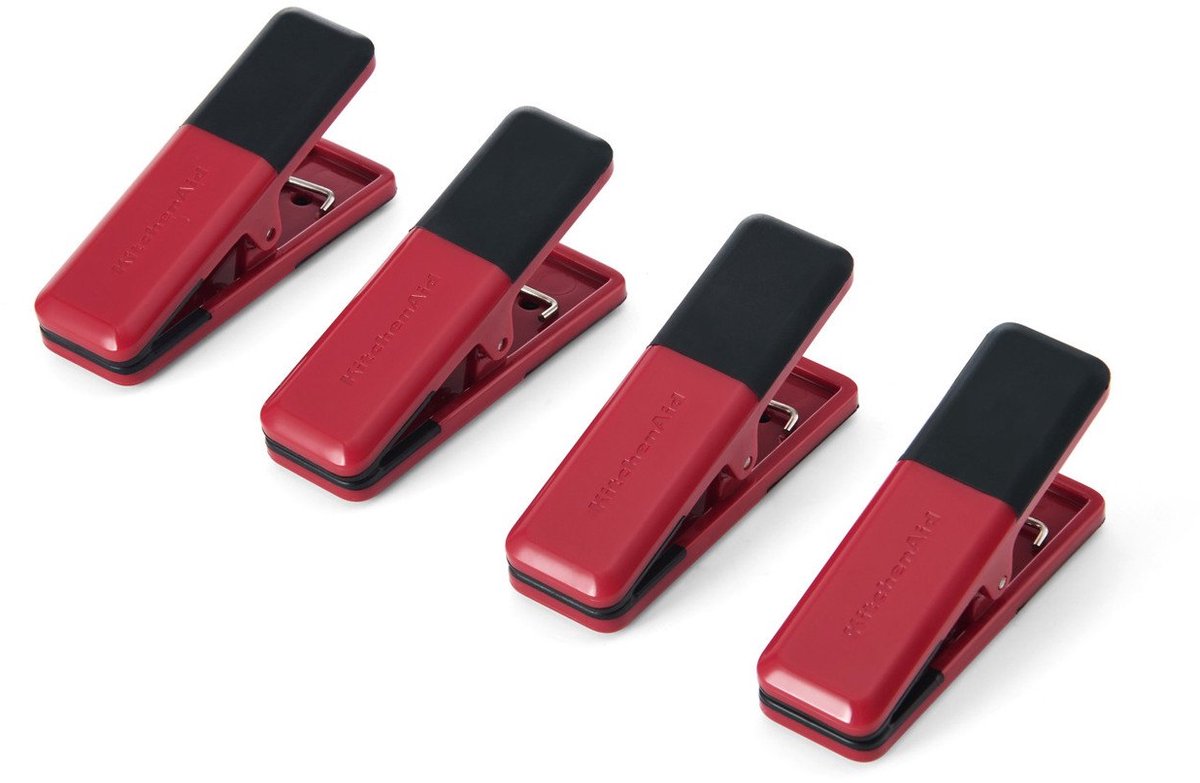 Keukenclips, Set van 4, Kunststof, Rood - KitchenAid