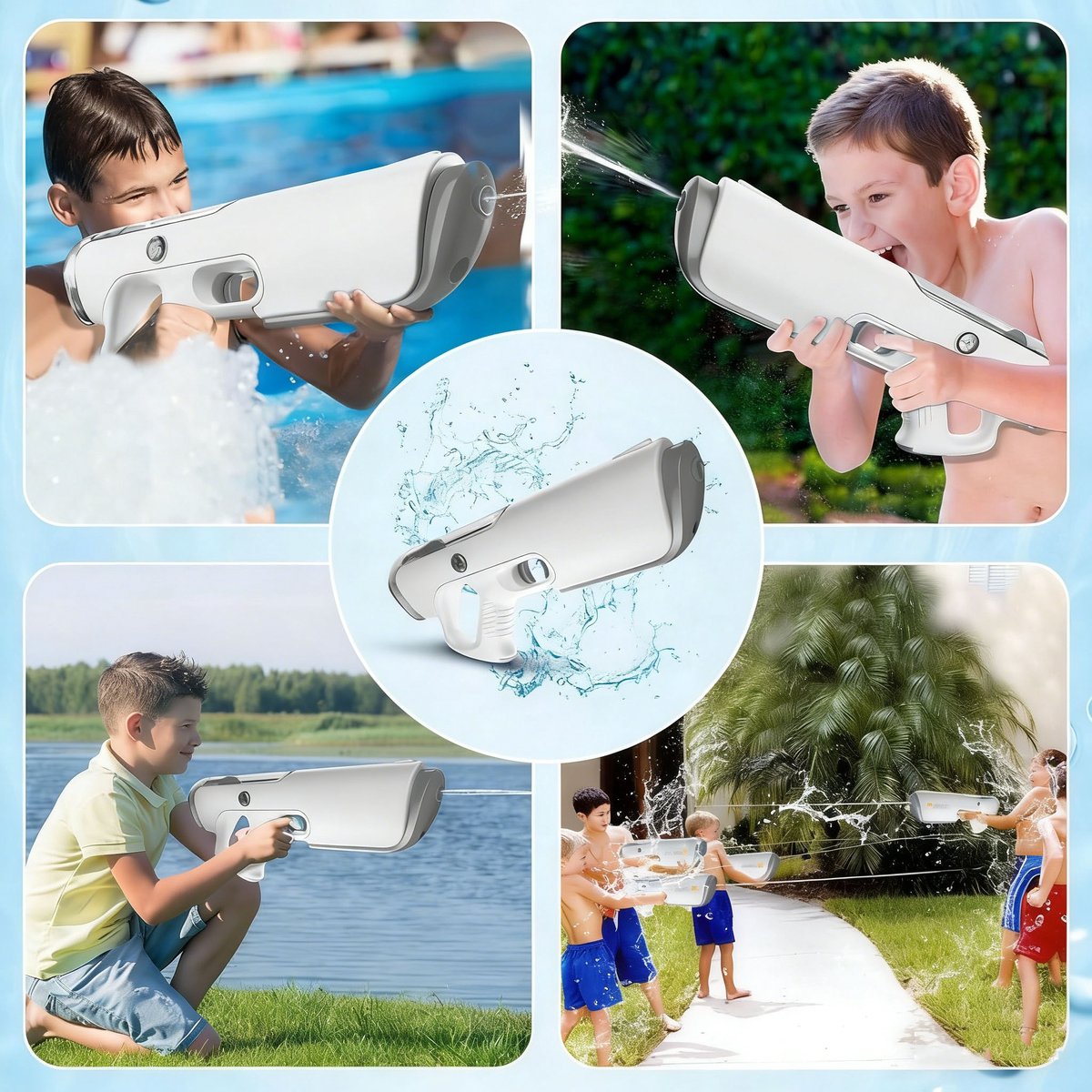 Elektrisch Waterpistool Voor Kinderen En Volwassenen - Automatische Waterherlading - Lichtgewicht Ontwerp Schieten Meer Dan 250 Ontploffingen Waterblaster Squirt Guns Tot 32 Ft Lange Afstand - Zomer Buiten Strandfeestspeelgoed — afbeelding 8