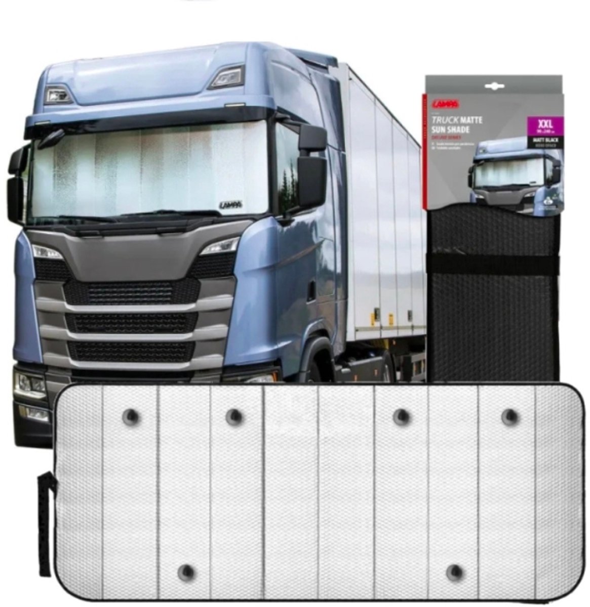 Zonwerende mat voor vrachtwagen (TIR) XXL maat 90x240 cm zonneschermmat