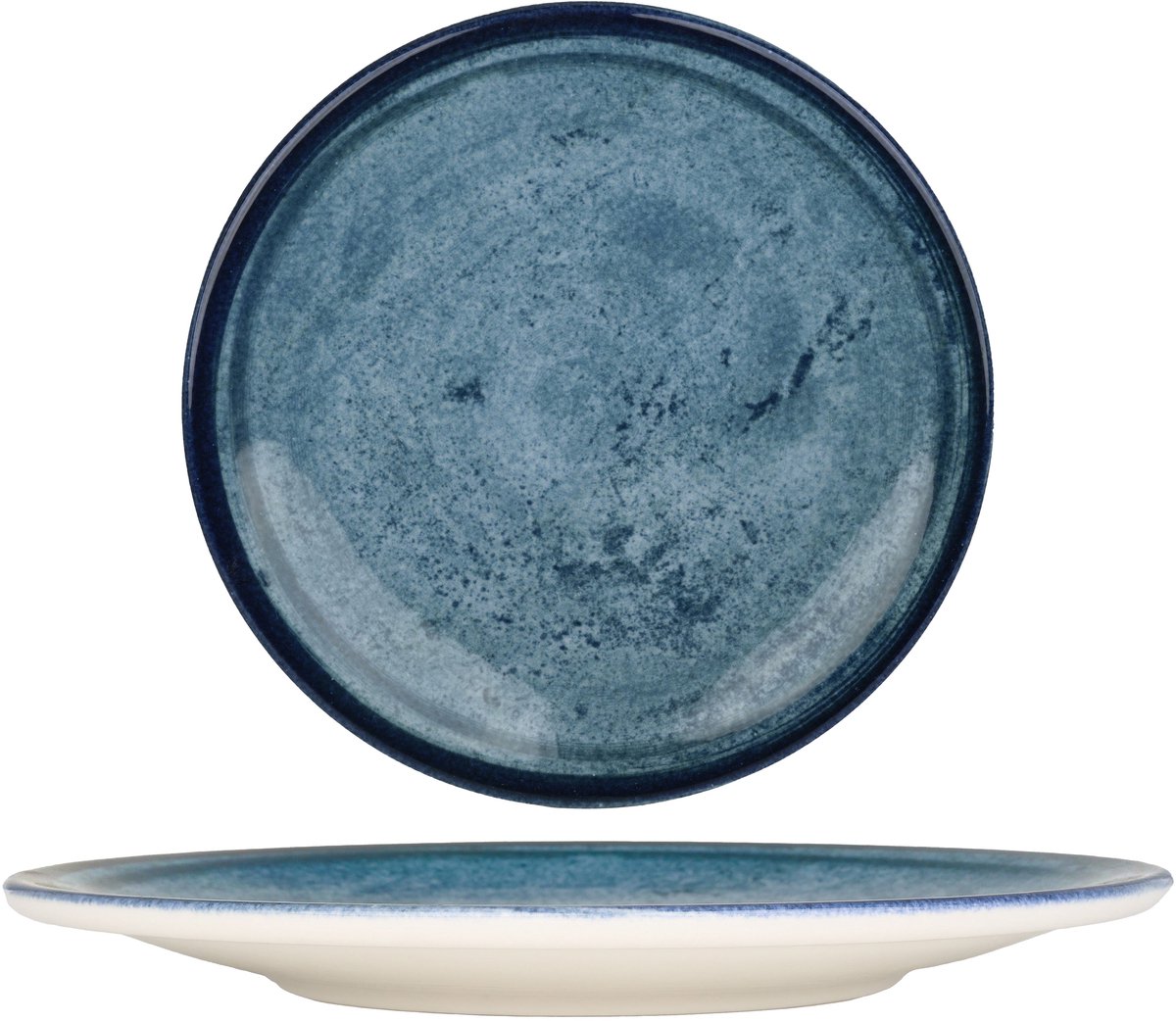 Kütahya Porselen Dinerbord - Blue Stone - Porselein - 27 cm - set van 6