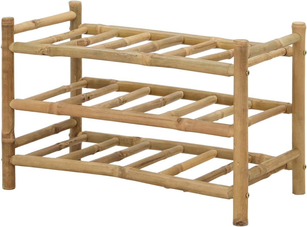 Wijnrek - Flessenhouder - Wijn Presenteren - Natuurlijk Bamboe - 57 x 36 cm - Naturel