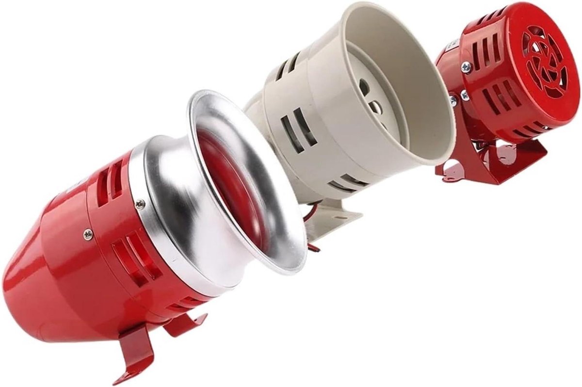 Metalen Motor Sirene - Industrieel Alarm Geluid - Beveiliging Tegen Diefstal - Krachtige 130dB Sirene - 220V AC - Rood