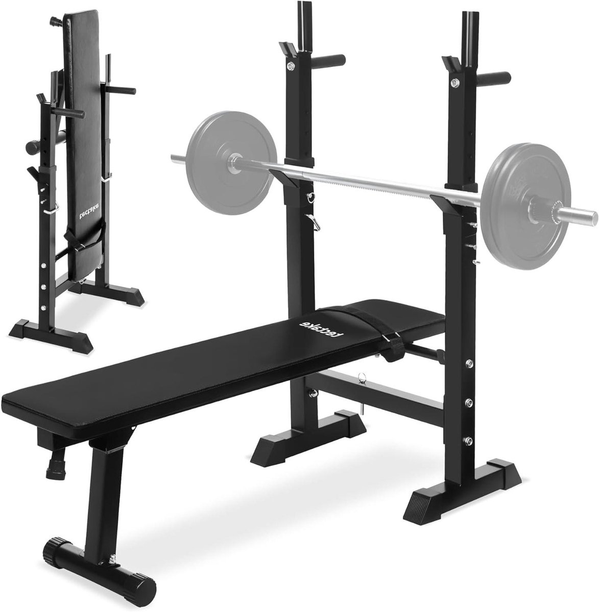 Fitness Bank - Trainingsbank Verstelbaar - Kracht Training - Inklapbaar Ruimtebesparend - 100 kg Capaciteit - Zwart