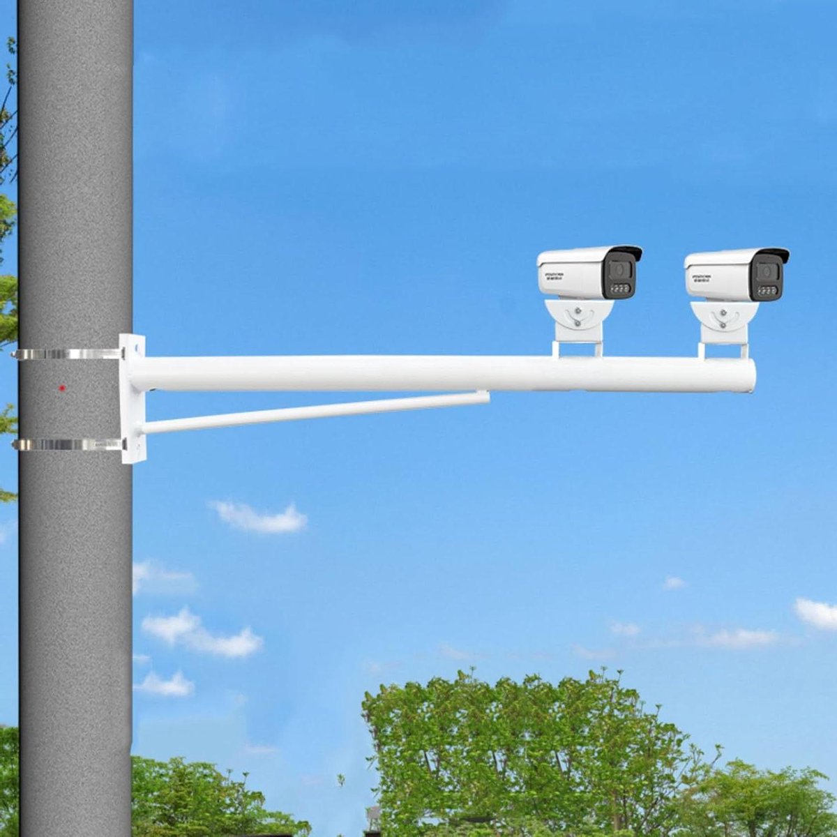 Bevestigingsbeugel Camera - Paalbevestiging Camera - Beveiligingssystemen Installeren - Geïntegreerd Kabelbeheer - 150 cm - Zwart
