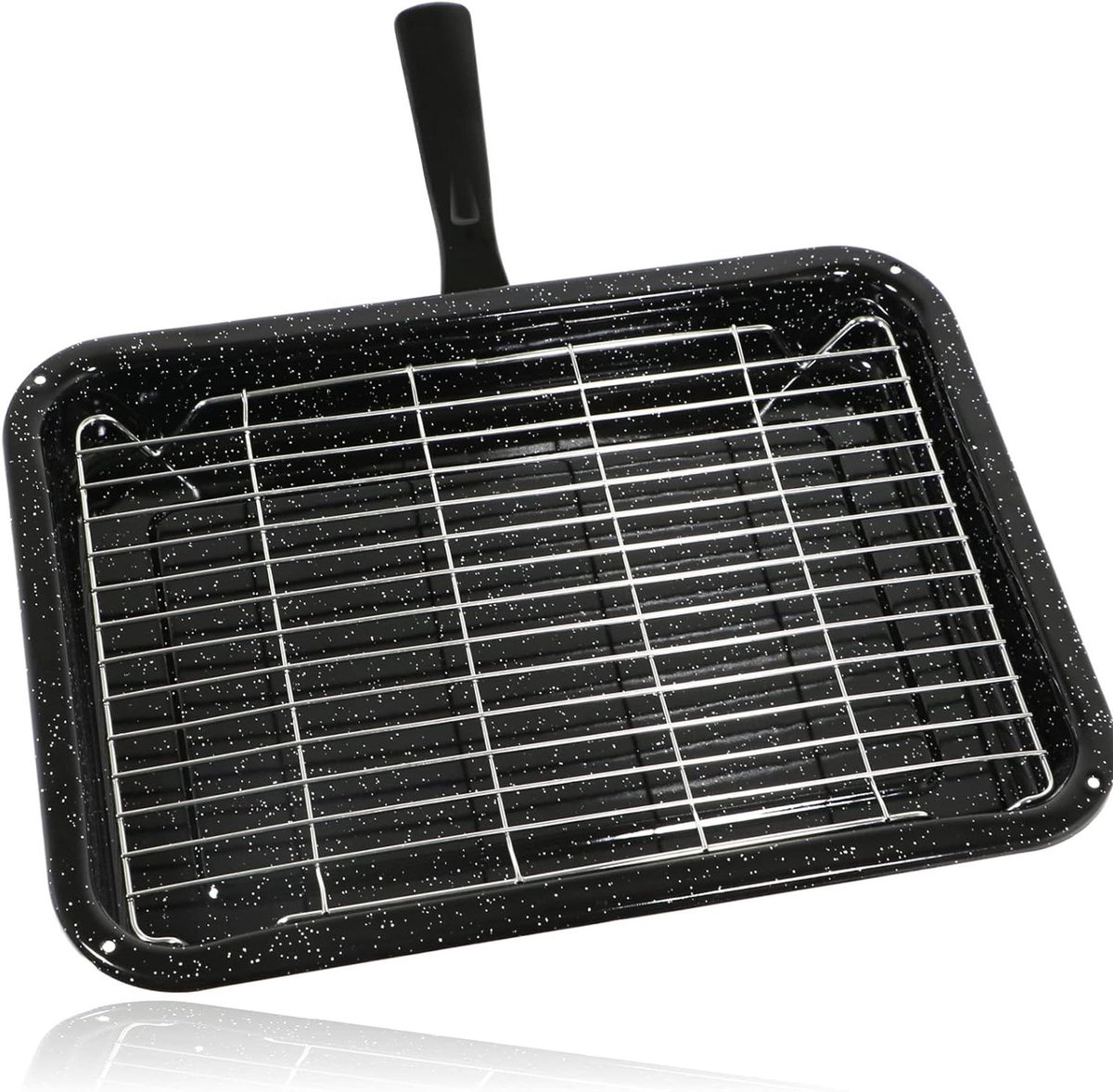 Grill Pan Oven Bakplaat Oven Gerechten Maken Afneembaar Handvat 380 x 280 mm Zwart