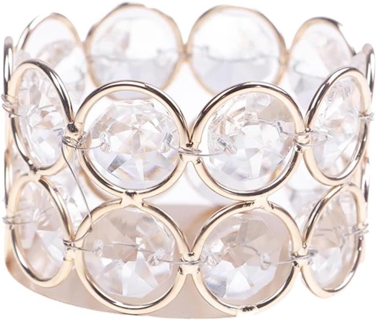 Theelicht Kaarsenhouder - Kaarsenhouder Set - Tafeldecoratie - Elegant Ontwerp - 3 stuks - Goud