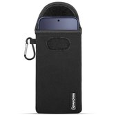 Housse MobyDefend - Compatible Xiaomi 17T Pro - Pochette en néoprène avec mousqueton - À insérer - Passant de ceinture - Noir