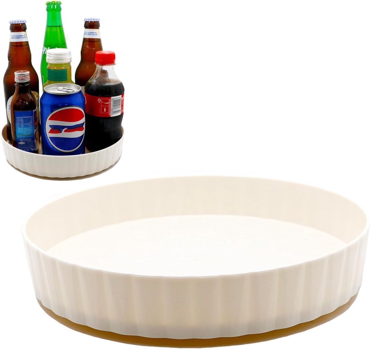 Draaiplateau voor de keuken, 21 cm diameter, 360 graden draaiend, ideaal voor kruiden, make-up en organisatie in de koelkast