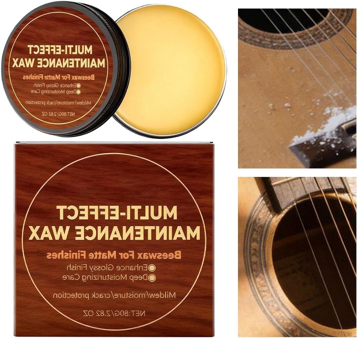 Gitaar Glanswas - Hout Conditioner - Instrument Onderhoud - Herstelt Droogte - 80 gram - N.v.t.